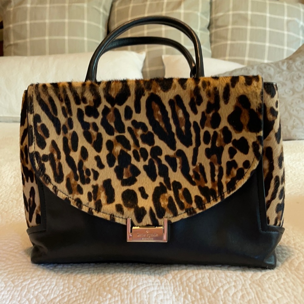 kate spade Leather Purse in Black and Leopard